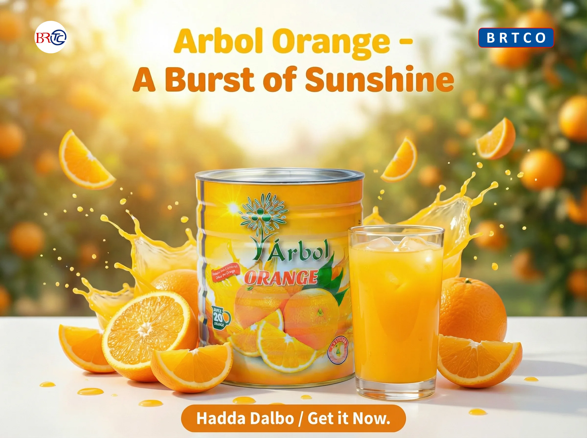 Arbol Orange Juice — distributed wholesale by BRTCO across Somalia and East Africa