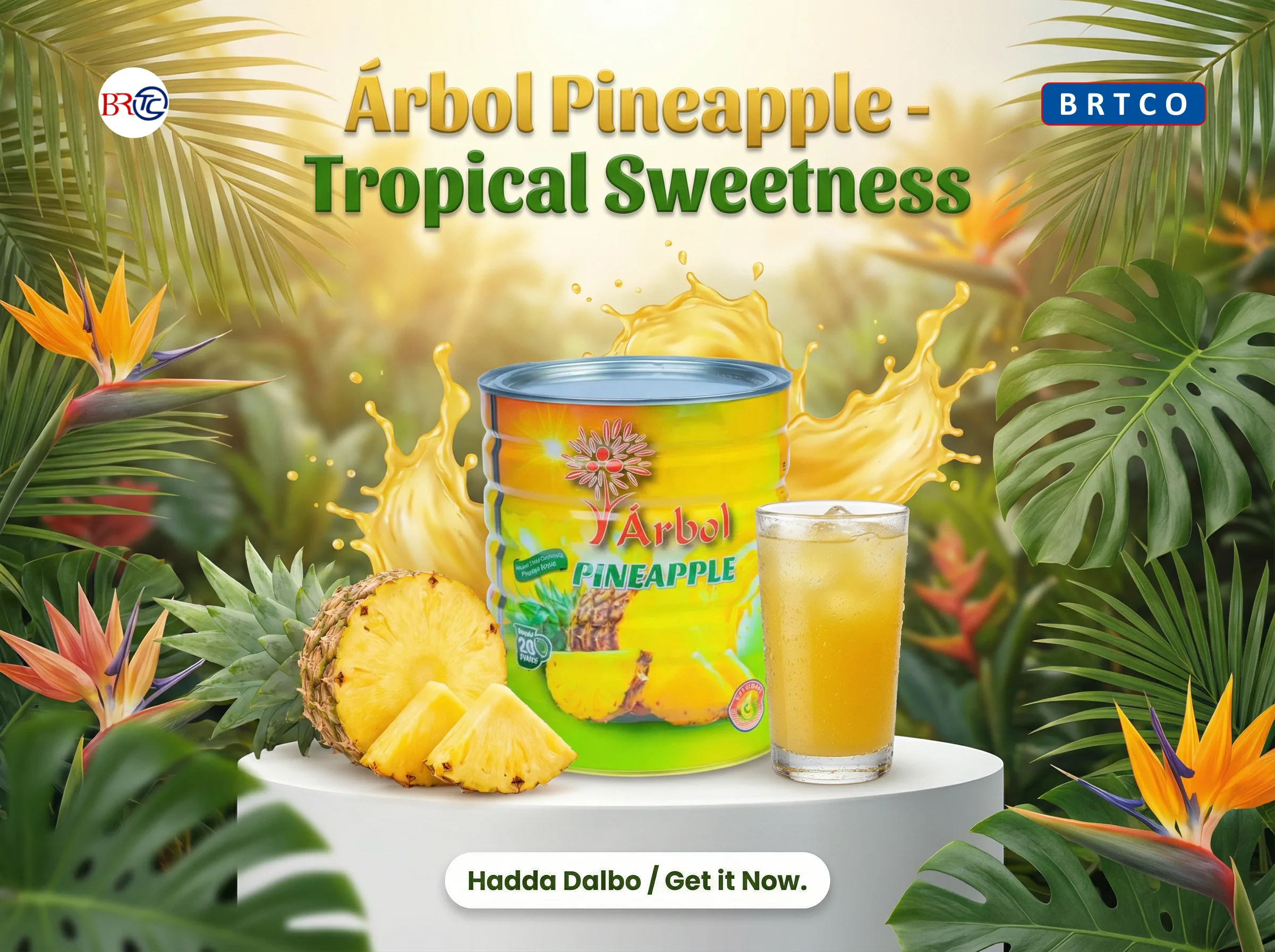 Arbol Pineapple Juice — tropical sweetness distributed by BRTCO