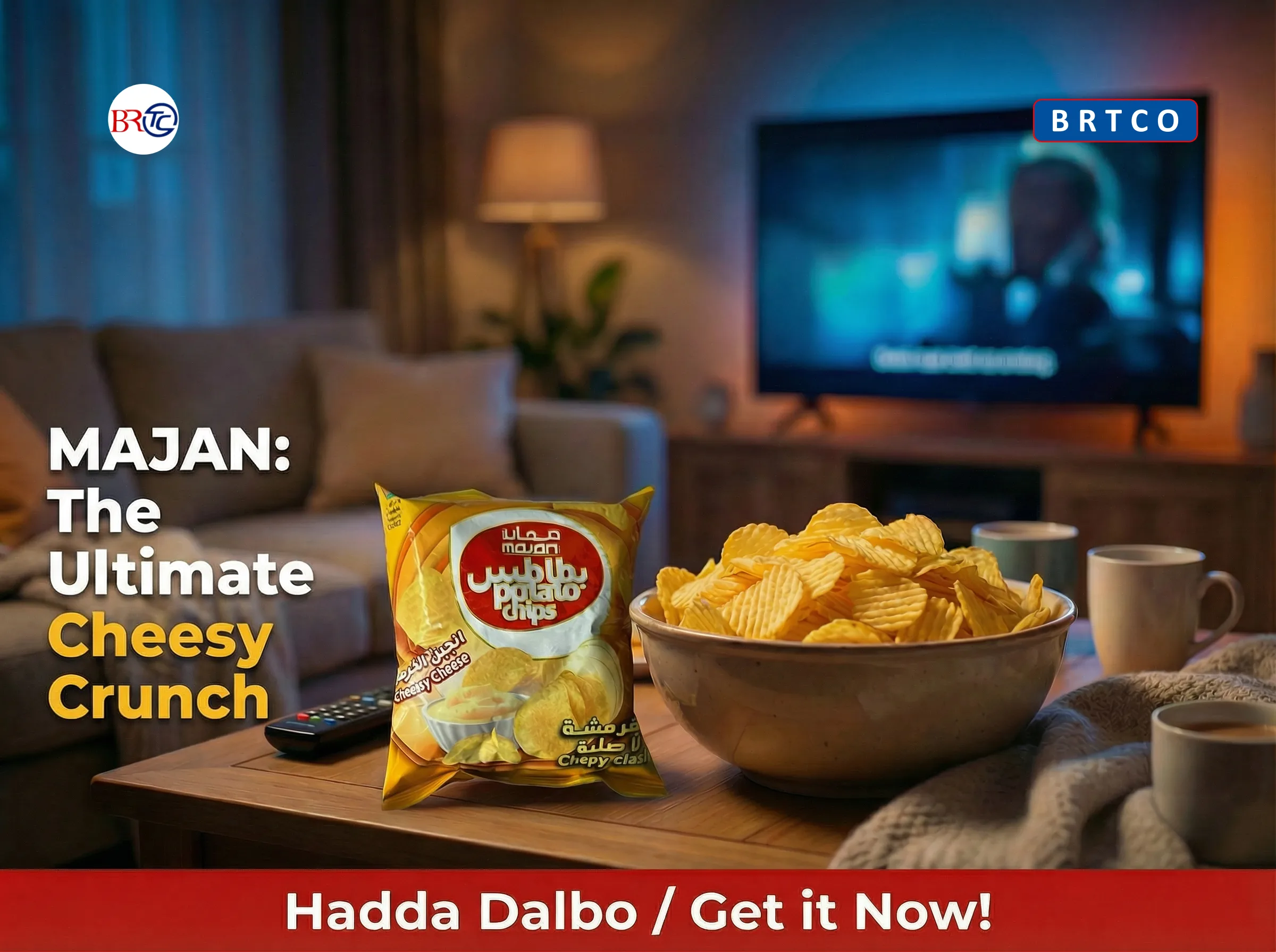 Majan Potato Chips — the ultimate cheesy crunch, popular snack distributed by BRTCO