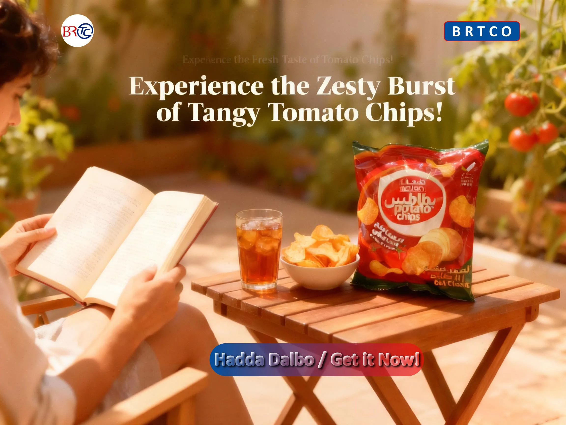 Majan Potato Chips Tangy Tomato — zesty burst of tangy tomato in every chip, distributed by BRTCO