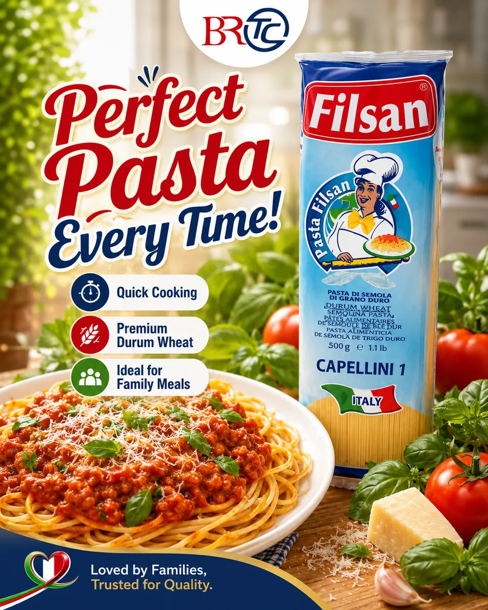 Filsan Pasta Capellini 1 — 500g — distributed wholesale by BRTCO