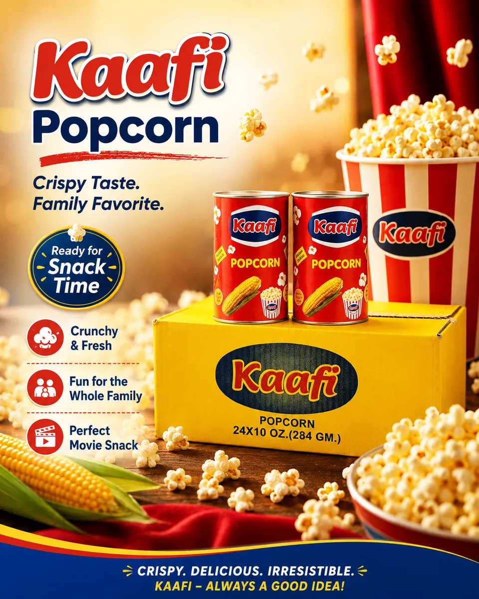 Kaafi Popcorn 284g — distributed wholesale by BRTCO